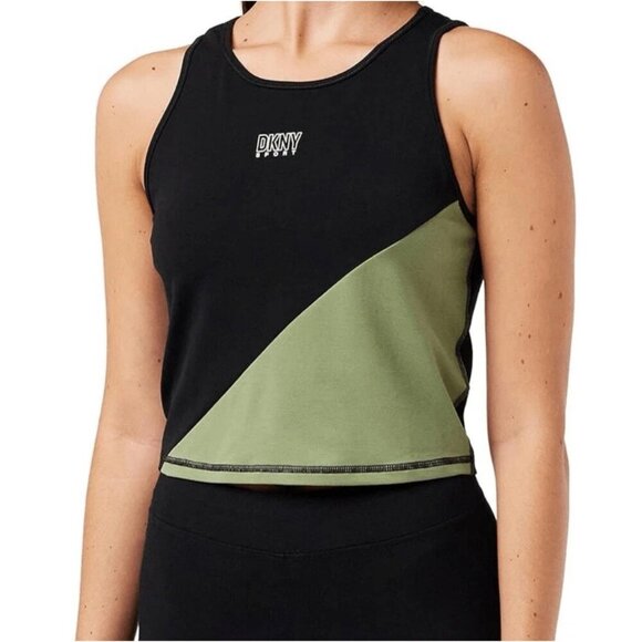 DKNY Women's Cropped Colorblock Logo Tank Size XS New - Picture 1 of 9